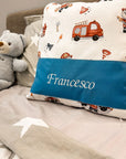 Cuscino personalizzato Pompieri | Fatto a mano in tessuto di cotone - Alice Handmade