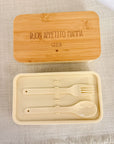 Porta pranzo personalizzato in bamboo con posate