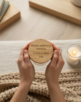 Tazza in Vetro Pausa Relax con Coperchio in Bambù Personalizzato