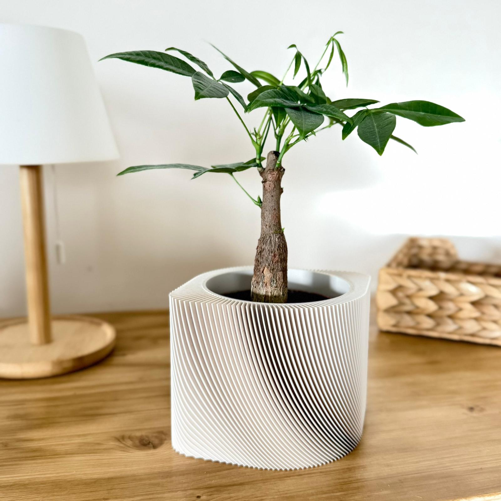 Copri vaso rigato moderno per piante – design minimal da interno