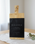 Tagliere decorativo personalizzabile in bambù e ardesia – idea regalo unico