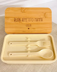 Porta pranzo personalizzato in bamboo con posate