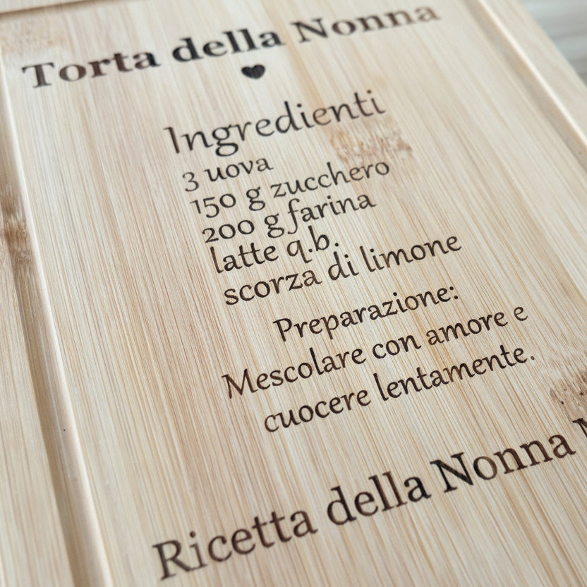 Tagliere con Ricetta Incisa