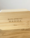 Porta pranzo personalizzato in bamboo con posate