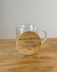 Tazza in Vetro Pausa Relax con Coperchio in Bambù Personalizzato