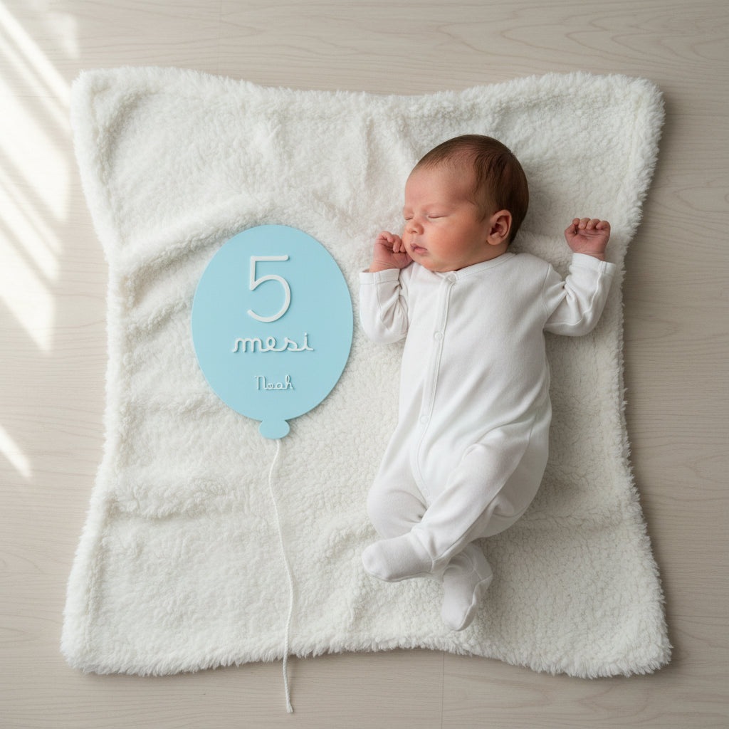 Milestone Card 3D "Primo Anno" – Set Palloncini Personalizzati