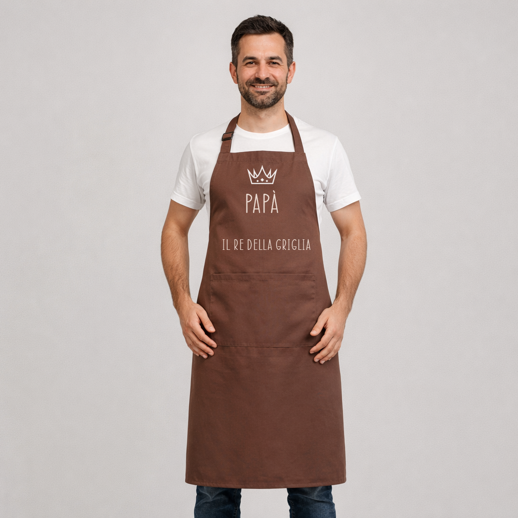 Grembiule Papà “Il Re della Griglia” – Idea Regalo Festa del Papà Personalizzata
